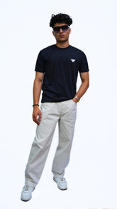 Men's Imported black Prada textured T-shirt